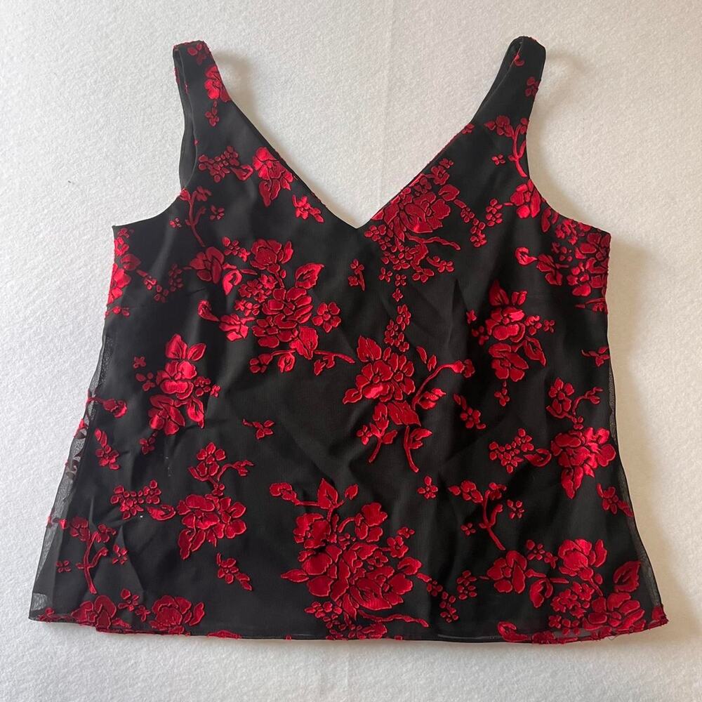 Y2k whimsy goth blackred floral